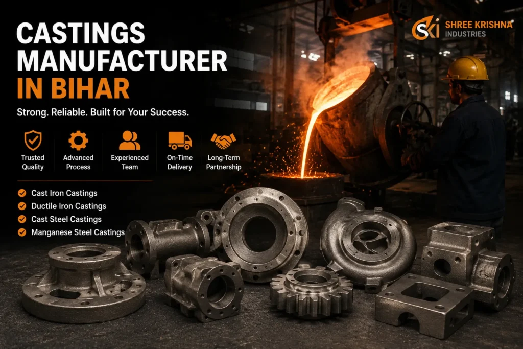 Castings Manufacturer in Bihar producing cast iron, ductile iron, cast steel and manganese steel castings for industries